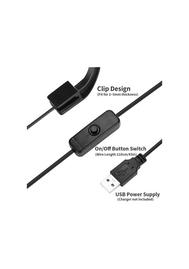 Padalink Usb Led Akvaryum Işığı Mavi Beyaz Işık 12 Led 5w Aluminyum Mini Su Bitkisi Lambası Siyah Avrupa Standartı Siyah