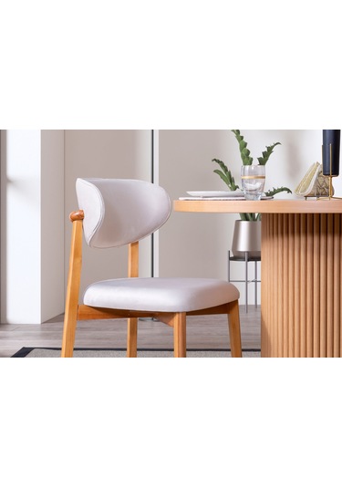 Luxor İskandinav Natural Ahşap Masa Sandalye Takımı 100x100 Natural