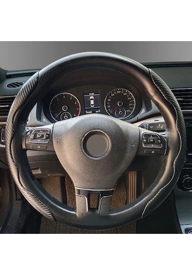 7 Renk Karbon Fiber Direksiyon Kapağı Bölümlü Koruma Anti Kayma Black Siyah