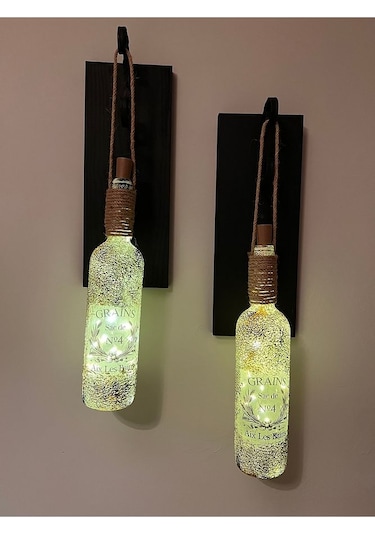 Led Işıklı Siyah Renkli Buzlu Eskitme Cam Salon Bar Bahçe Dekoru Çok Renkli