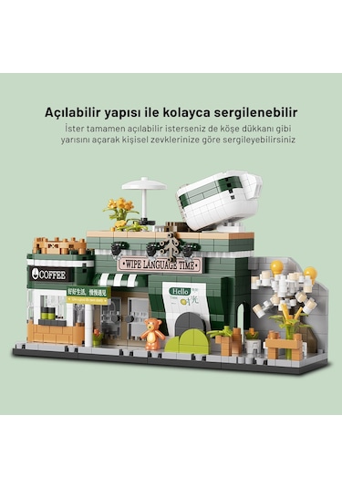 Balody Mini Cadde Serisi Kahve Dükkanı Bl16355 Mikro Blok Yapı Oyuncakları Seti