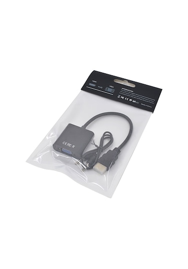 Hdmi To Vga Çevirici Dönüştürücü Adaptör + Ses Destekli
