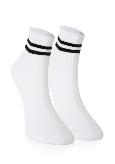 Unisex Beyaz Tenis Çorap 6 Çift