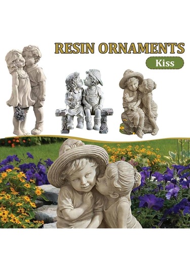 Suntek Bahçe Heykeli Dekorasyon Erkek Ve Kız 15x8x4cm