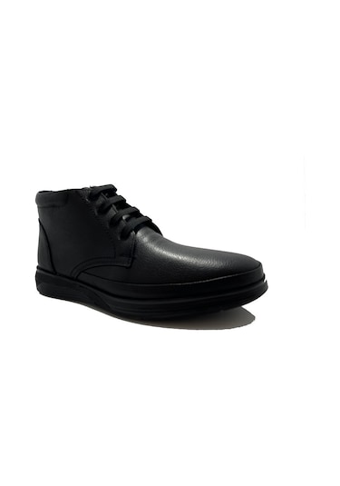 Koçel 901 Siyah Hakiki Deri Fermuarlı Erkek Bot Siyah