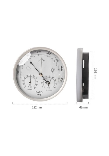 Xindoker Taşınabilir Meteoroloji İstasyonu - Barometre, Termometre, Higrometre İle 132 Mm Altın Gösterge Paneli