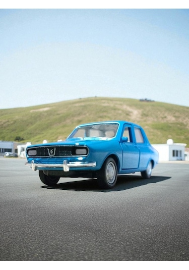 Nostaljik Metal Çek Bırak Mavi Araba Renault 12 Kapılar Açılır Diğer
