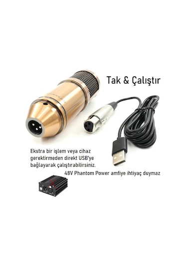 WellSound BM-800 USB Profesyonel Masa Mikrofonu