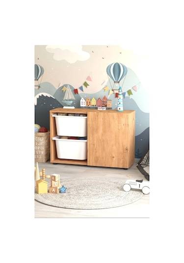 Bofigo Sepetli Dolap Çok Amaçlı Dolap Oyuncak Dolabı Sıla Çam Diğer
