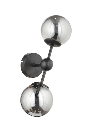 Lampaluce Spazio Modern Tasarım 2'li Aplik Siyah Füme Cam Siyah