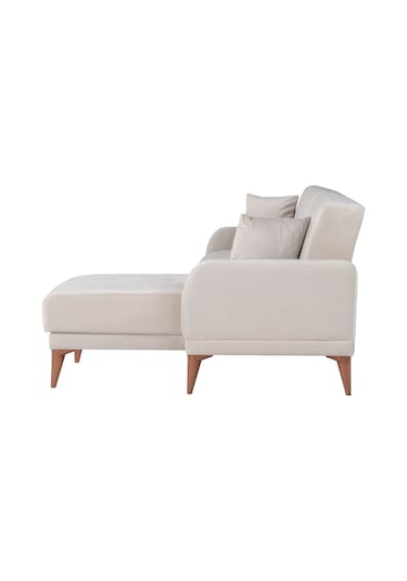 Kilim Mobilya Minimal Uzanmalı Köşe Takımı V2 (İkili Sol Ünite + Uzanma Sağ Ünite) Krem