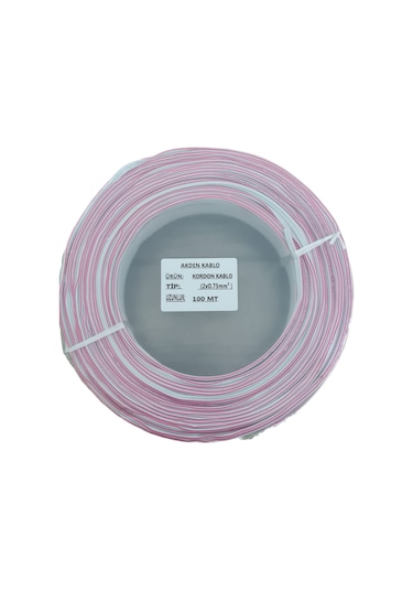 Elektrik Kablosu Kordon 2X0.75mm Beyaz  100Mt