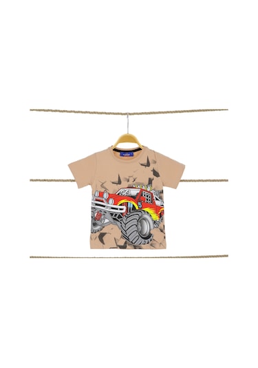 Crassi Erkek Çocuk T-shirt Arabalı Kahve