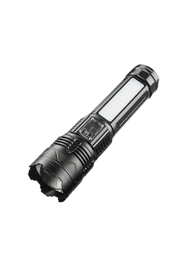 Valkyrie Şarjlı El Feneri 5400mah 30w 9 Mod Powerbank Özellikli 6km Aydınlatma Siyah