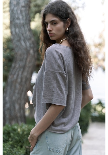Bohemai Ripley Yarım Kol Vizon T-shirt Vizon