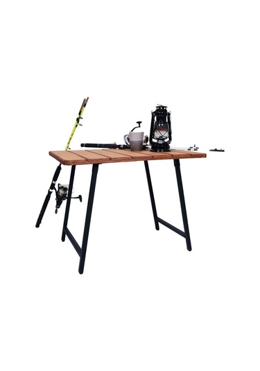 Alin Metal Katlanır Ahşap Kamp Ve Piknik Masası Gri Ve Kahve Gri Ve Kahve Gri - Kahverengi