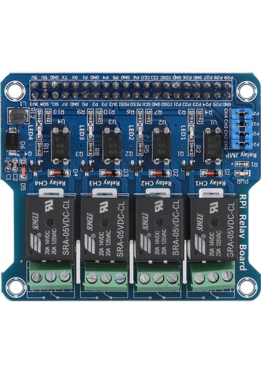 Ximistore9 Raspberry Pi A+/b+/2b/3b İçin 4 Portlu Röle Genişletme Kartı - Yüksek Gerilimli Cihaz Kontrolü, Fotoelektrik Yalıtımı, Led Durum Gösterici