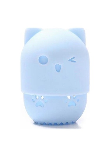 Jeemson Mavi Kedi Şekilli Silikon Sponge Tutucu - Hijyenik Saklama, Hızlı Kurutma, Ev Ve Seyahat İçin Uygun Mavi