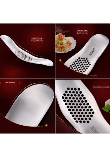 Dancemonkey Ssgp Mutfak Aleti 304 Paslanmaz Çelik Sarımsak Baskılı, Mutfakta Kolaylık Ahşap