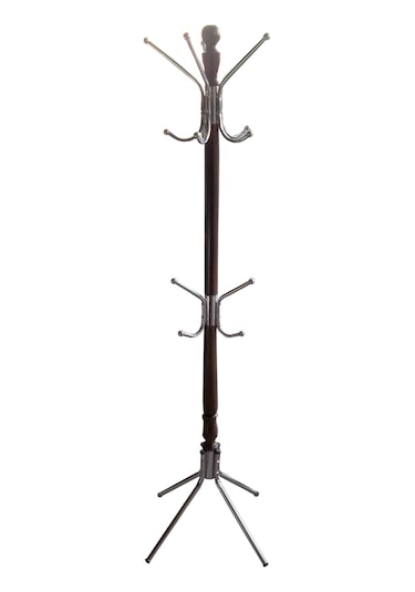 Askılık Bambu El Yapım Metal MODEL DEMONTE Parlak Ceviz Lake  Boya Sağlam Şık Ve kullanışlı El Yapım Ceviz