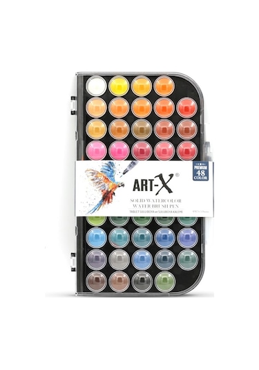 Vox Art Tablet Sulu Boya Seti 48 Renk - Su Hazneli Fırça Hediyeli