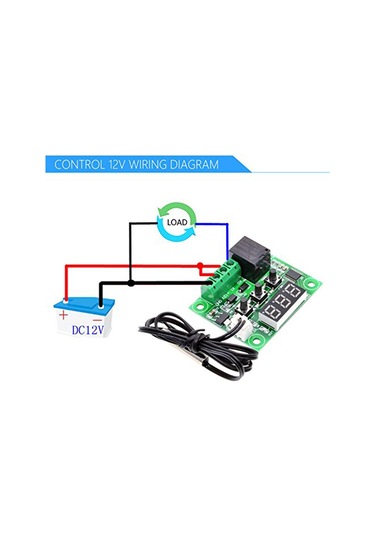 Ranyeek W1209 Mikro Sıcaklık Kontrolörü - Mavi Işıklı Ekranlı, Yüksek Hassasiyetli, Soğutma/ısıtma Fonksiyonu, Röle Kontrolü