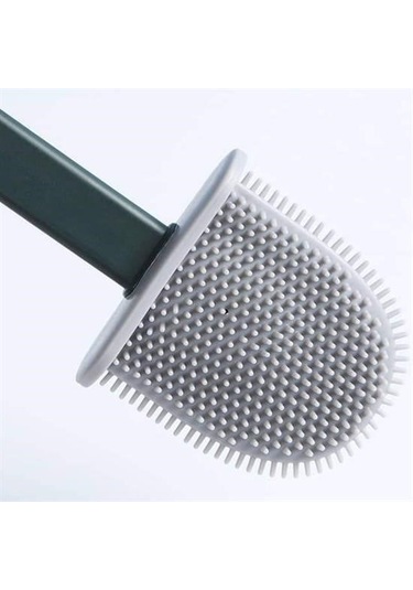 Sıladanal Duvara Monte Edilebilir Kapaklı Askılı Klozet Yumuşak Silikon Başlıklı Tuvalet Fırçası Seti Siyah