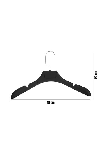Bayan Ceket Gömlek Askısı Siyah Soft Renk 10 Adet 38 Cm Genişlik Siyah