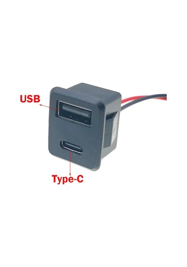 Ic-266t-4 Pano Tip Kare Type-c + Usb Şarj Soketi