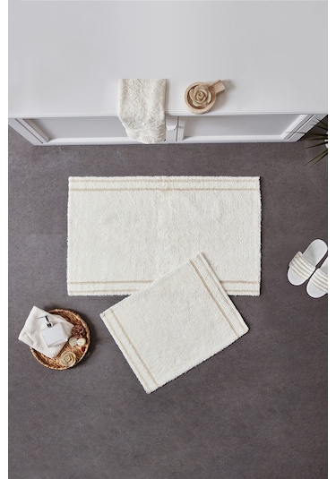 Doquhome Dora Banyo Paspası Krem&vizon 60x100cm Krem
