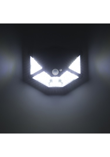 Xindoker Dış Mekan Güneş Enerjili Duvar Lambası 112 Led 6500k Beyaz Işık 3 Mod Pır Sensörlü Ip65 Su Geçirmez