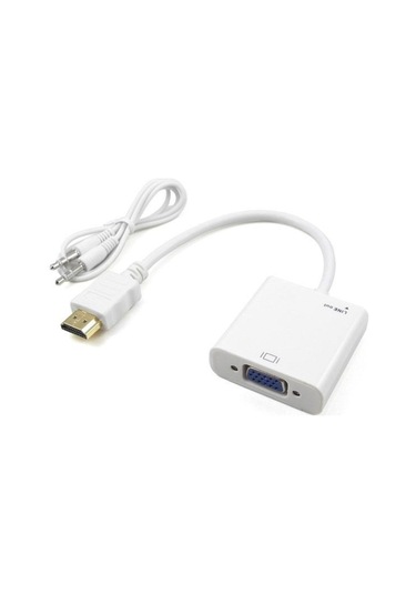 Hdmı To Vga + Ses Kablolu Çevirici Projeksiyon Uyumlu Sesli Kablo