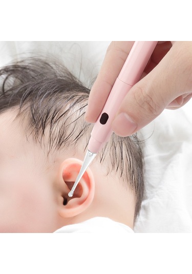 Yifomall Usb Şarjlı 2'si 1 Arada Led Işıklı Kulak Temizleme Seti - Pembe, Taşınabilir Ve Kullanışlı