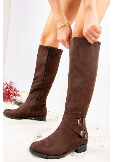 Fox Shoes Kahverengi Süet Kadın Çizme E726203402