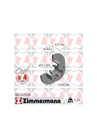 Zımmermann 100.1229.20 - Fren Diski Arka A4 1994-2001 986478759-