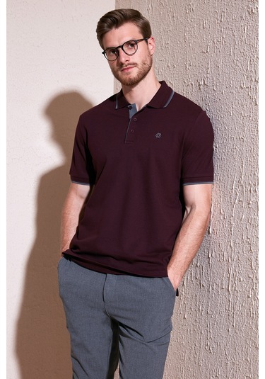 Buratti Pamuklu Slim Fit Şerit Detaylı Düğmeli Polo Yaka 4'Lü Paket Erkek T Shirt 5902118S4 Siyah-Vişne-Antrasit-Lacivert