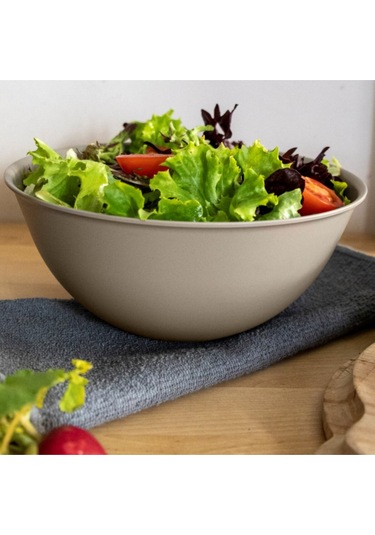 Ceronni Lunar Kapaklı Kase 3lü Set 3lt 2lt 1lt Bej Bej