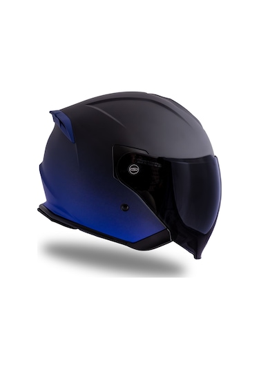 Palio 2.0 Deepsky Mat Siyah-navy Mavi Güneş Vizörlü Açık Kask C5 Mat Siyah