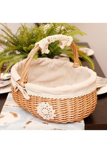 Dinosaurs Hasır Dokuma Depolama Sepeti Partiler, Düğün, Barbekü, B Için Taşınabilir Piknik Meyve Sebze Kovası Altın