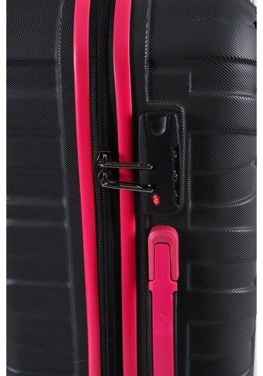 Ççs Nc-092 Abs Orta Boy Valiz Siyah-pembe Siyah - Pembe