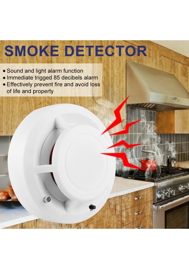 9v Bağımsız Sigara Dedektörü Ev Güvenlik Yangın Alarmı Fotoelektrik Sensör Sistemi