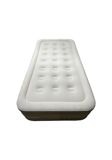 Campout Yüksek Tek Kişilik Şişme Yatak Krem Bej
