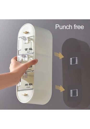 Beyaz Pratik Baharat Kutusu Temiz Neme Dayanıklı Toz Geçirmez Beyaz