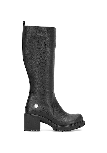 Mammamia D25kc-2330 Kadın Hakiki Deri Klasik Çizme Siyah Siyah
