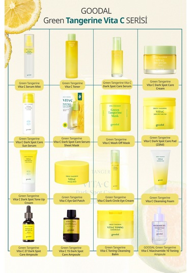 Goodal Yeşil Mandalina Özlü Leke Karşıtı Tonik Ped Green Tangerine Vita C Dark Spot Care Pad 23 Adet