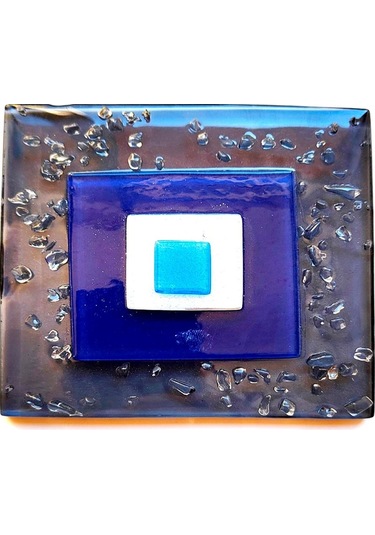 Şeker Portakalım Dekoratif Fügürlü Koku Önleyici Cam Gider Kapağı Mavi