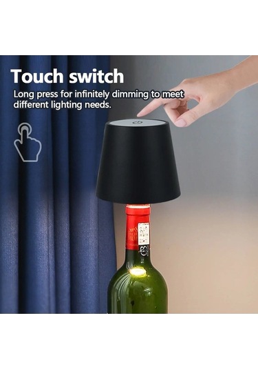 Maoyaya Kablosuz Şarap Şişesi Lamba Tip-c Şarj Dokunmatik Kontrol Şarap Çok Renkli, Küçük Ve Pratik Çok Renkli