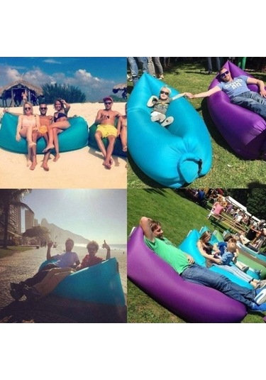 Prestigegoods Plaj / Seyahat / Misafirperverlik / Balıkçılık İçin Şişme Şezlong Polyester Kumaş Sık Hava Yastığı Kanepe, Şişme Yataklar 47242914 Kırmızı 185x75x50cm Kırmızı