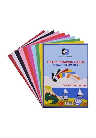 Alex Schoeller Fon Kartonu 25x35 Cm.10 Renk Dosyalı Alx-006