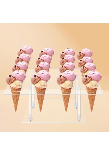 Homyl Akrilik Dondurma Koni Tutucu Suşi El Rulo Rafı Taban Temizlemek